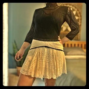 Free People Country Angel Miniskirt White Lace